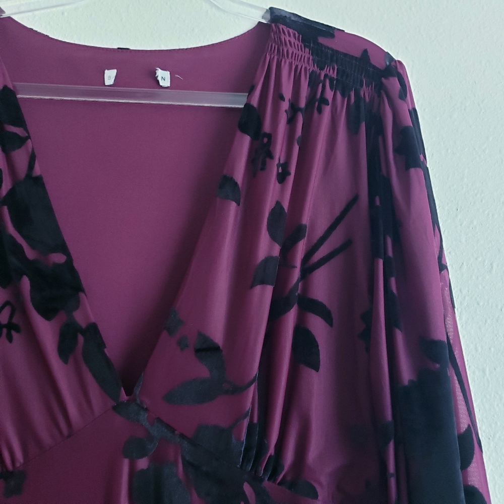 Baltic Born Liana Velvet Embossed Maxi Dress New Without Tags - Picture 4 of 8